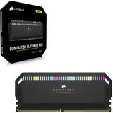 Corsair Dominator Platinum RGB (2 x 32GB, 5200 MHz, DDR5 RAM, DIMM 288 pin), RAM, Zwart