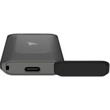 Corsair EX100U 2 TB draagbare USB-type-C opslagschijf – ultrasnelle opslag met elke pc/Mac/console, Gen2 x2-aansluiting, inclusief USB Type-C en USB Type-A-kabels, zwart