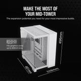 Corsair 6500X Wit - Midtowermodel - ATX, EATX, Micro-ATX, Mini-ITX - geen voeding - Tempered Glass - Zonder fans - Wit