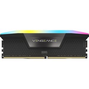 Corsair VENGEANCE RGB DDR5 48GB (2x24GB) 5200MHz C38 Intel Optimierter Arbeitsspeicher (Dynamische Tienzonige RGB-Verlichting, Aangepaste XMP 3.0-Profielen, Strakke Reactietijden) Zwart