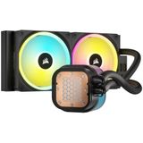 CORSAIR iCUE LINK H100i RGB Liquid CPU-koeler - AIO 240 mm - QX120 RGB-ventilator - compatibel met Intel® LGA 1700, AMD® AM5 - iCUE LINK systeemhub inbegrepen - zwart