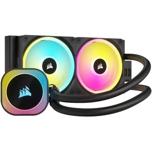 CORSAIR iCUE LINK H100i RGB Vloeibare CPU-Koeler - 240mm AIO - QX120 RGB Ventilatoren - Geschikt Voor Intel® LGA 1700, AMD® AM5 - iCUE LINK Systeemhub Inbegrepen - Zwart