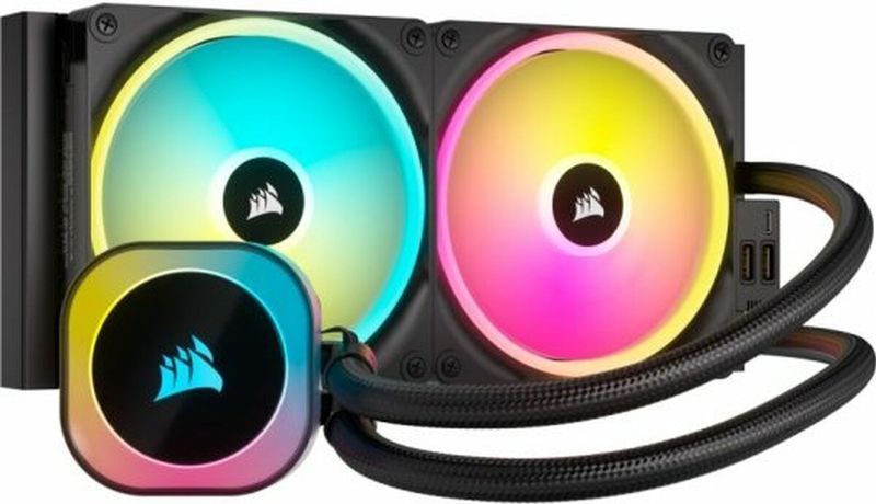 CORSAIR iCUE LINK H115i RGB Vloeibare CPU-Koeler - 280 mm AIO - QX140 RGB Ventilatoren - Geschikt Voor Intel® LGA 1700, AMD® AM5 - iCUE LINK Systeemhub Inbegrepen - Zwart