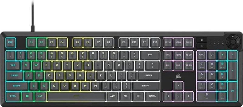 Corsair K55 Core - Gaming Toetsenbord - Verlichte RGB LED - Rubberdome - Lichtgrijs - US Qwerty