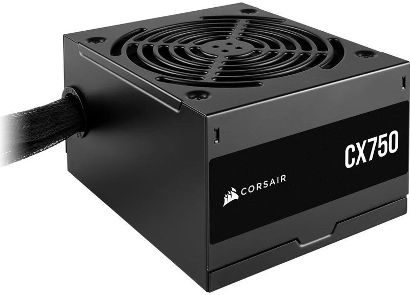 CORSAIR CX550 ATX 550W voeding, gecertificeerd 80 Plus brons, geluidsarm, ommantelde kabels, niet modulair, EU, zwart