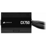 CORSAIR CX750 ATX 750W voeding, gecertificeerd 80 Plus brons, geluidsarm, ommantelde kabels, niet modulair, EU, zwart