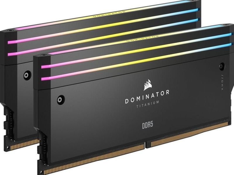 CORSAIR DOMINATOR Titanium RGB DDR5 RAM 32GB (2x 16GB) DDR5 7000MHz CL34 Intel XMP iCUE computercompatibel - zwart (CMP32GX5M2X7000C34)
