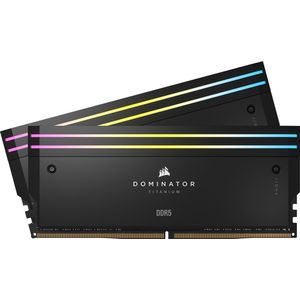CORSAIR DOMINATOR Titanium RGB DDR5 RAM 32 GB (2 x 16 GB) DDR5 7200MHz CL34 Intel XMP iCUE computercompatibel - zwart (CMP32GX5M2X7200C34)