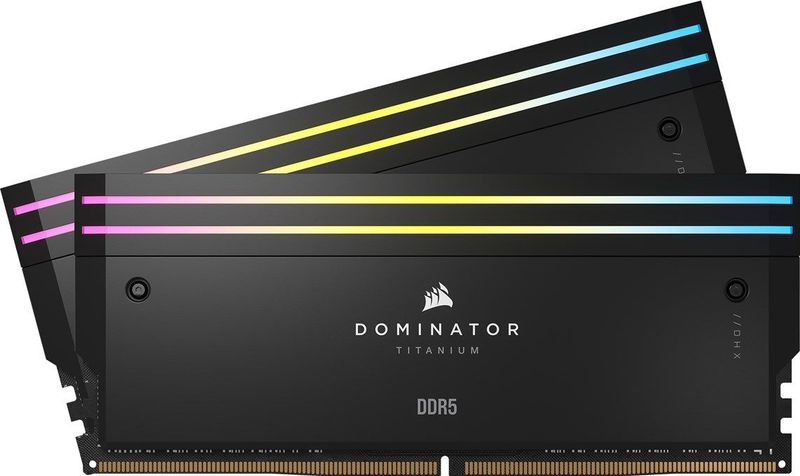 CORSAIR DOMINATOR Titanium RGB DDR5 RAM 32GB (2x 16GB) DDR5 6400MHz CL32 Intel XMP iCUE computercompatibel - zwart (CMP32GX5M2B6400C32)
