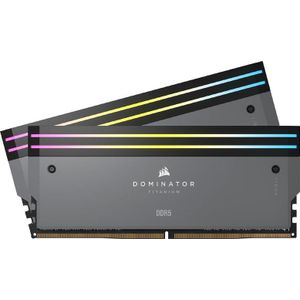 CORSAIR DOMINATOR TITANIUM RGB DDR5 RAM 64GB (2x32GB) DDR5 6000MHz CL30 AMD EXPO iCUE Compatibel Computergeheugen - Grijs (CMP64GX5M2B6000Z30)