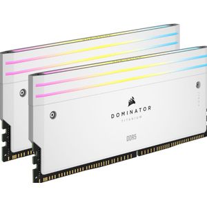 CORSAIR DOMINATOR TITANIUM RGB DDR5 RAM 96GB (2x48GB) DDR5 6400MHz CL32 Intel XMP iCUE Compatibel Computergeheugen - Wit (CMP96GX5M2B6400C32W)