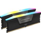 CORSAIR VENGEANCE CMH64GX5M2B6000C38 RAM DDR5 RGB 64GB (2x 32GB) 6000MHz CL38 compatibel met Intel XMP iCUE zwart
