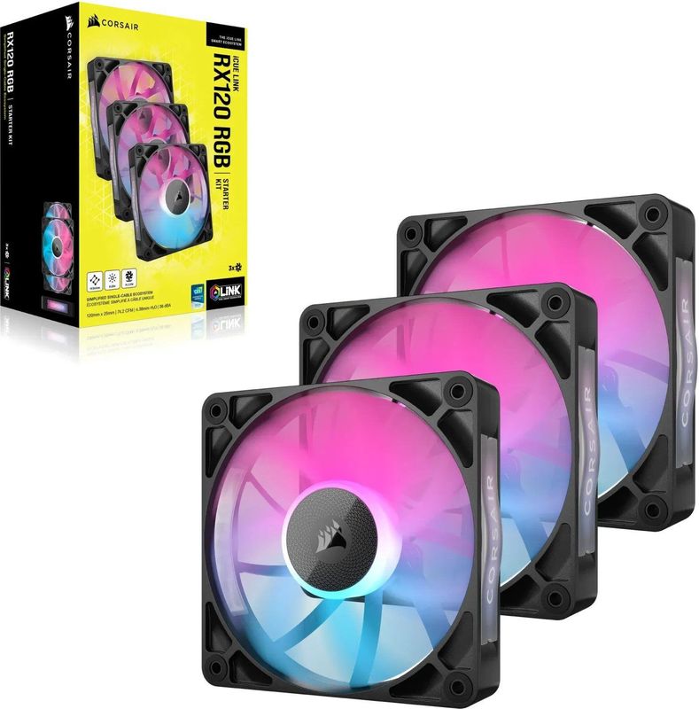Corsair - iCUE LINK RX120 RGB - Ventilatorset - 120mm - Zwart