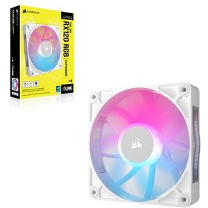 CORSAIR - iCUE LINK RX120 - PWM-Ventilator - Wit - 120 mm, 2100 rpm, 74,2 CFM, RGB-verlichting