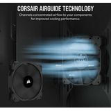 Corsair SP120 ELITE, 120 mm Behuizingsventilator met CORSAIR AirGuide - Laag Geluidsniveau 24,7 dBA - Ventilatorsnelheden van 300 RPM tot 1.300 RPM, 45,4 CFM - Enkele Verpakking - Zwart