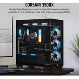 CORSAIR 3500X Mid-Tower ATX PC-Gehäuse - Gehärtetes Panorama-Glas - Umgekehrte Verbindung Motherboard-Kompatibel - Keine Lüfter Enthalten - Schwarz