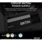 Corsair - Rm750r - Voeding - 750W - 80 Plus Gold - Volledig Modulaire