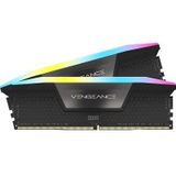 Corsair VENGEANCE RGB DDR5 32 GB (2x16 GB) 5200MHz C40 Intel-geoptimaliseerd desktopgeheugen (dynamische tienzone RGB-verlichting, ingebouwde spanningsregeling, aangepaste XMP 3.0-profielen) Zwart