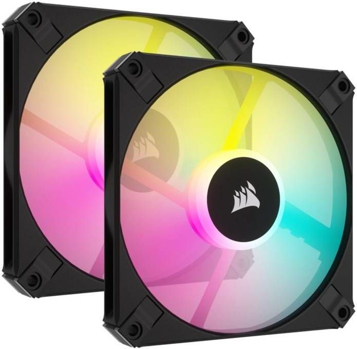 Corsair - AF120 RGB Slim - PC Ventilator - Zwart - 120 mm - 2 x PWM-fans