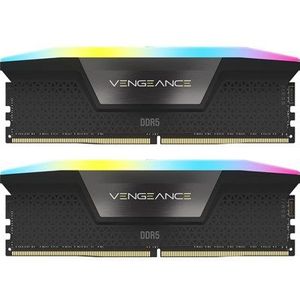 Corsair VENGEANCE RGB DDR5 32GB (2 x 16 GB) 6200MHz C36 Intel geoptimaliseerd desktopgeheugen (dynamische tienzone RGB-verlichting, ingebouwde spanningsregeling, aangepaste XMP 3.0-profielen) Zwart