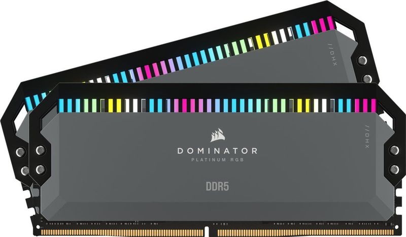 Corsair DOMINATOR PLATINUM RGB DDR5 5200 32GB (2x16GB) (2 x 16GB, 5200 MHz, DDR5 RAM, DIMM 288 pin), RAM, Zwart