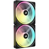 Corsair iCUE Link QX140 RGB met magnetische koepel, 140 mm, ventilator, dubbele ventilatoren, starterset met de hub van het iCUE Link-systeem, zwart