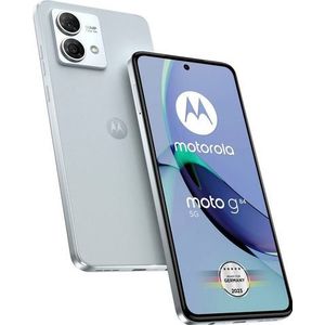 Moto G84 5G (display 6,55 inch POLED FHD+ 120Hz, 50+8MP, 5G, 5000mAh opladen 30W, 12/256 GB, Dual SIM, IP52, NFC, Android 13, inclusief hoes), Marshmallow Blue