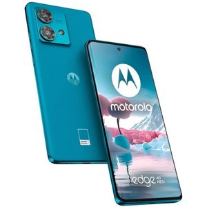 Motorola Edge 40 Neo Smartphone, 16,55 cm (6,55 inch), 256 GB, 12 GB RAM, Mediatek Dimensity 1050, blauw