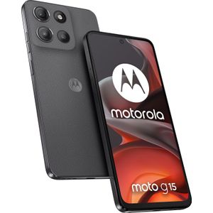 Motorola - Moto G15 - Smartphone - Zwart - 8GB RAM, 256GB Opslag, 50 MP Camera, 5200 mAh Batterij