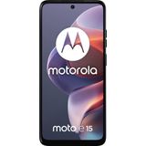 Motorola Moto E15 (2/64 GB, 32 MP camera + flikkerbeveiligingssensor, display 6,67 inch HD + 90 Hz Corning® Gorilla® Glass 3, 5200 mAh, MediaTek Helio G81 Extreme, Android 14 Go Edition), Denim Blue
