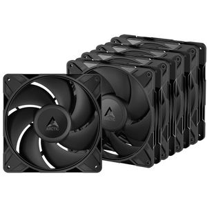 ARCTIC P14 Pro PST (5 Pak) - Krachtige Premium Ventilator, 140 mm PWM PC Fan met Y-Kabelsplitser, Casefan, 400–2500 rpm, 0 rpm <5% PWM, Hydrodynamisch Glijlager, 4-Pins - Zwart