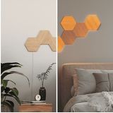 Nanoleaf Elements Hexagon Expansion Pack, 3 Additional Wood Look Light Panels - Dimmable & Modular Smart LED Wi-Fi Wall Mood Lights, Works with Alexa Google Assistant Apple Homekit, for Room Decor