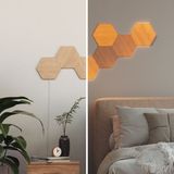 Nanoleaf Elements Hexagon Starter Kit, 13 Wood Look LED Smart Light Panels - Dimmable & Modular Wi-Fi Wall Mood Lights, Works with Alexa Google Assistant Apple Homekit, for House Room Decor or Desk