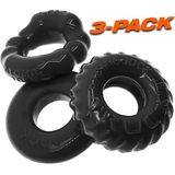 Oxballs Bonemaker 3-PACK Cockring Kit - Zwart