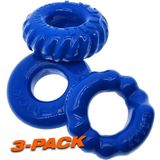 Oxballs BONEMAKER 3-PACK Cockring Kit - Pool Blue