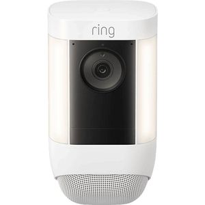 Ring Spotlight Cam Pro Wired van Amazon | 1080p HD-video met HDR, 3D-bewegingsdetectie, vogelperspectief, LED-schijnwerpers, bedrade installatie, Met gratis proefperiode van 30 dagen van Ring Protect