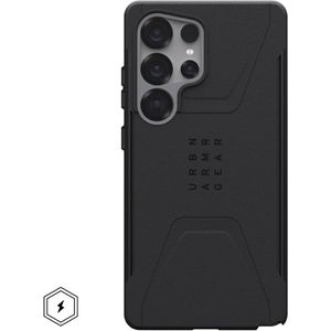 UAG - Civilian Backcover - Voor Samsung Galaxy S25 Ultra - Zwart - Kunststof en Siliconen