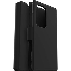OtterBox Strada Via-hoesje voor Samsung Galaxy S23 Ultra, schokbestendig, valbestendig, slank, zacht aanvoelend, beschermend foliohoesje met kaarthouder, 2x getest volgens militaire standaard, zwart