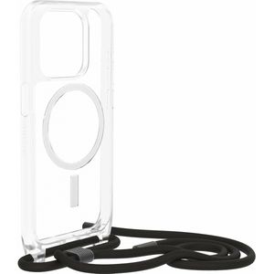 OtterBox React Necklace hoesje met MagSafe voor iPhone 15 Pro, ultradunne beschermhoes met verstelbare en afneembare kettingriem, getest volgens militaire standaard, Transparent