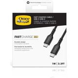 Otterbox - USB-C Naar USB-C Kabel - Zwart - 1 Meter - 60W Power Delivery, 480 Mb/s