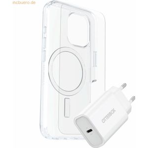 OtterBox KIT Apple iPhone 16 (Symmetry Clear MagSafe / Premium Glass / EU USB-C Wall Charger 30W - white)