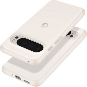 Origineel Google Pixel 9 Pro Hoesje Duurzaam Siliconen Back Cover Beige