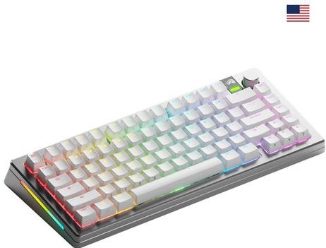 Glorious Gaming GMMK 3 PRO 75% Prebuilt toetsenbord Gamen USB + RF Wireless + Bluetooth QWERTY Amerikaans Engels Zilver