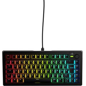 Glorious Gaming GMMK 3 Custom Mechanical Gaming Keyboard with Knob, TKL 75%, pakkingsysteem, doubleshot PBT-keycaps, aluminium switch plate, hotswap 3 & 5-polige switches, Nordische QWERTY, Zwart