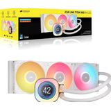 CORSAIR - iCUE LINK TITAN 360 RX - Vloeibare CPU-koeler - Wit - 3 x RX120 RGB-ventilatoren, iCUE LINK Hub inbegrepen