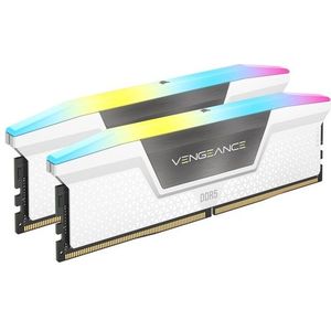 CORSAIR VENGEANCE RGB DDR5 RAM 64GB (2x32GB) 6000MHz CL30-36-36-76 1.4V AMD EXPO & Intel XMP Desktopgeheugen – Wit (CMH64GX5M2B6000Z30W)
