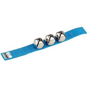 Nino Percussion Wrist Bell Instrument - muziekinstrument voor kinderen vanaf 4 jaar - met klittenbandsluiting - nylon, blauw (NINO961B)