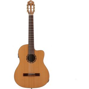 Ortega Guitars Konzert Gitarre Elektro-Akustisch – 4/4 – Family Series Pro – Inklusive Gig Bag – Massive Kanadische Rotzeder, Mahagoni, Natur (RCE131)
