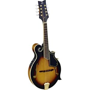 Ortega Guitars F-Style Mandoline Elektro-Akustisch – F-Holes – Mandolins – Inklusive Gig Bag – Massive Fichte / Ahorn, Mehrfarbig (RMFE90TS)