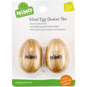 Nino Percussion 2 stuks houten shaker eieren klein NINO562-2 maat S (set van 2)